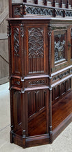 Load image into Gallery viewer, Antique French Gothic Cathedral Vestry Altar Wine Cabinet Bar Carved Oak 115&quot; T