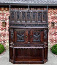 Load image into Gallery viewer, Antique French Gothic Cathedral Vestry Altar Wine Cabinet Bar Carved Oak 115&quot; T