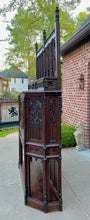 Load image into Gallery viewer, Antique French Gothic Cathedral Vestry Altar Wine Cabinet Bar Carved Oak 115&quot; T