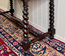 Load image into Gallery viewer, Antique French Desk Entry Table with Drawers Oak Barley Twist Sofa Table c 1900s