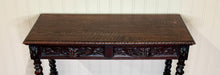 Load image into Gallery viewer, Antique French Desk Entry Table with Drawers Oak Barley Twist Sofa Table c 1900s