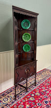 Load image into Gallery viewer, Antique English Jacobean Corner Cabinet Barley Twist Legs Oak Key TALL 1920s