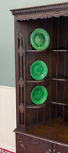 Load image into Gallery viewer, Antique English Jacobean Corner Cabinet Barley Twist Legs Oak Key TALL 1920s
