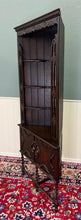 Load image into Gallery viewer, Antique English Jacobean Corner Cabinet Barley Twist Legs Oak Key TALL 1920s