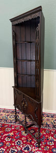 Antique English Jacobean Corner Cabinet Barley Twist Legs Oak Key TALL 1920s