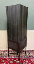 Load image into Gallery viewer, Antique English Jacobean Corner Cabinet Barley Twist Legs Oak Key TALL 1920s
