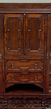 Load image into Gallery viewer, Antique English Jacobean Bookcase Bookshelf Cabinet Barley Twist Wavy Glass Oak