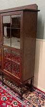 Load image into Gallery viewer, Antique English Jacobean Bookcase Bookshelf Cabinet Barley Twist Wavy Glass Oak