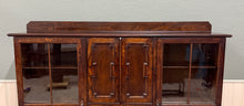 Load image into Gallery viewer, Antique English Jacobean Bookcase Bookshelf Cabinet Barley Twist Wavy Glass Oak