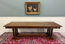 Load image into Gallery viewer, Antique French Renaissance Revival Farmhouse Dining Table Baluster Oak c.1900