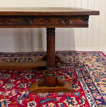 Load image into Gallery viewer, Antique French Renaissance Revival Farmhouse Dining Table Baluster Oak c.1900