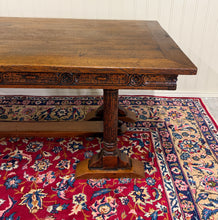 Load image into Gallery viewer, Antique French Renaissance Revival Farmhouse Dining Table Baluster Oak c.1900