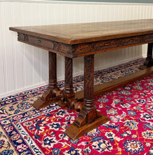 Load image into Gallery viewer, Antique French Renaissance Revival Farmhouse Dining Table Baluster Oak c.1900