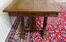 Load image into Gallery viewer, Antique French Renaissance Revival Farmhouse Dining Table Baluster Oak c.1900