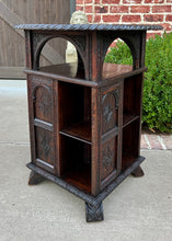 Load image into Gallery viewer, Antique English Revolving Bookcase Display Cabinet Round Table Top Oak c. 1894