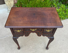 Load image into Gallery viewer, Antique English Georgian Table Desk Nightstand PETITE Lowboy Highly Carved Oak