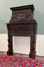 Load image into Gallery viewer, Antique French Fireplace Mantel Surround Renaissance Revival Carved Oak 19thC