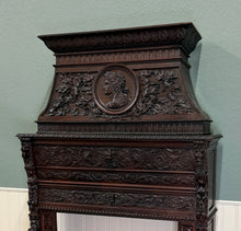 Load image into Gallery viewer, Antique French Fireplace Mantel Surround Renaissance Revival Carved Oak 19thC