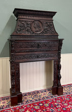 Load image into Gallery viewer, Antique French Fireplace Mantel Surround Renaissance Revival Carved Oak 19thC