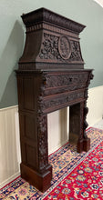Load image into Gallery viewer, Antique French Fireplace Mantel Surround Renaissance Revival Carved Oak 19thC