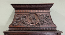 Load image into Gallery viewer, Antique French Fireplace Mantel Surround Renaissance Revival Carved Oak 19thC