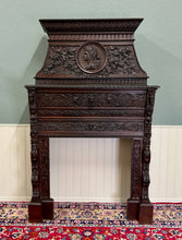 Load image into Gallery viewer, Antique French Fireplace Mantel Surround Renaissance Revival Carved Oak 19thC