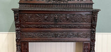 Load image into Gallery viewer, Antique French Fireplace Mantel Surround Renaissance Revival Carved Oak 19thC