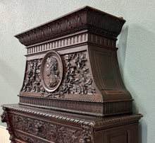 Load image into Gallery viewer, Antique French Fireplace Mantel Surround Renaissance Revival Carved Oak 19thC