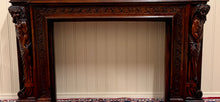 Load image into Gallery viewer, Antique French Fireplace Mantel Surround Marble Top Renaissance Revival Oak 19C