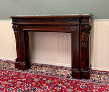 Load image into Gallery viewer, Antique French Fireplace Mantel Surround Marble Top Renaissance Revival Oak 19C