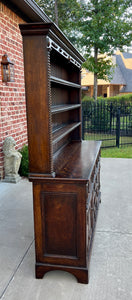 Antique English Jacobean Oak Welsh Plate Dresser Sideboard Server c. 1900