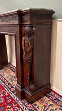 Load image into Gallery viewer, Antique French Fireplace Mantel Surround Marble Top Renaissance Revival Oak 19C