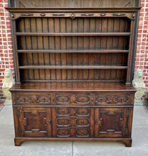 Load image into Gallery viewer, Antique English Jacobean Oak Welsh Plate Dresser Sideboard Server c. 1900