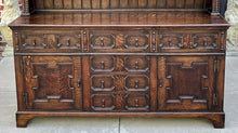 Load image into Gallery viewer, Antique English Jacobean Oak Welsh Plate Dresser Sideboard Server c. 1900