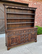 Load image into Gallery viewer, Antique English Jacobean Oak Welsh Plate Dresser Sideboard Server c. 1900