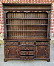 Load image into Gallery viewer, Antique English Jacobean Oak Welsh Plate Dresser Sideboard Server c. 1900