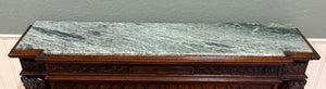 Antique French Fireplace Mantel Surround Marble Top Renaissance Revival Oak 19C