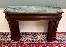 Load image into Gallery viewer, Antique French Fireplace Mantel Surround Marble Top Renaissance Revival Oak 19C