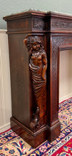 Load image into Gallery viewer, Antique French Fireplace Mantel Surround Marble Top Renaissance Revival Oak 19C