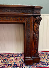 Load image into Gallery viewer, Antique French Fireplace Mantel Surround Marble Top Renaissance Revival Oak 19C