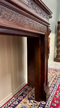 Load image into Gallery viewer, Antique French Fireplace Mantel Surround Marble Top Renaissance Revival Oak 19C