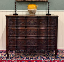Load image into Gallery viewer, Antique French Chest of Drawers Commode Serpentine Carved Oak Louis XV
