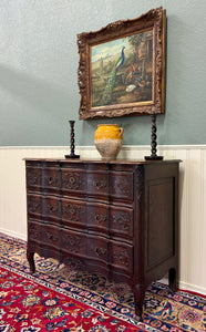 Antique French Chest of Drawers Commode Serpentine Carved Oak Louis XV