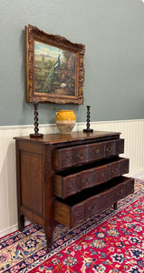 Antique French Chest of Drawers Commode Serpentine Carved Oak Louis XV