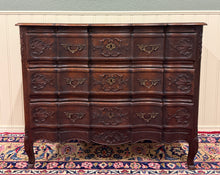 Load image into Gallery viewer, Antique French Chest of Drawers Commode Serpentine Carved Oak Louis XV
