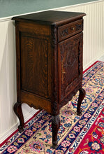 Load image into Gallery viewer, Antique French Louis XV Nightstand Cabinet Storage Drawer Oak 2 of 2 1920s