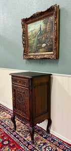 Antique French Louis XV Nightstand Cabinet Storage Drawer Oak 2 of 2 1920s