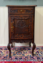 Load image into Gallery viewer, Antique French Louis XV Nightstand Cabinet Storage Drawer Oak 2 of 2 1920s