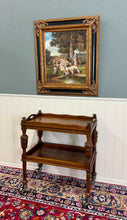 Load image into Gallery viewer, Antique English Trolley Tea Cart Pastry Cocktail Bar Cart Tray Tudor Oak 1930s 1