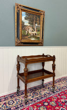 Load image into Gallery viewer, Antique English Trolley Tea Cart Pastry Cocktail Bar Cart Tray Tudor Oak 1930s 1